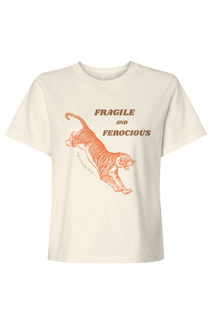 Fragile and Ferocious - Womens Mid-length Boxy Tee