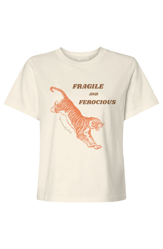 Fragile and Ferocious - Womens Mid-length Boxy Tee